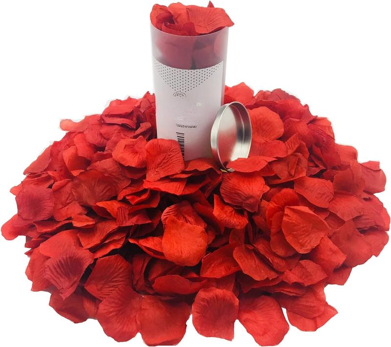 (Scented, Separated) Silk Rose Petals for Wedding Flower Petals for Romantic Decorations Special Night for Him Set or Her, for Proposal Anniversary Valentine's, Ready to Use (1,000 , Dark Red)