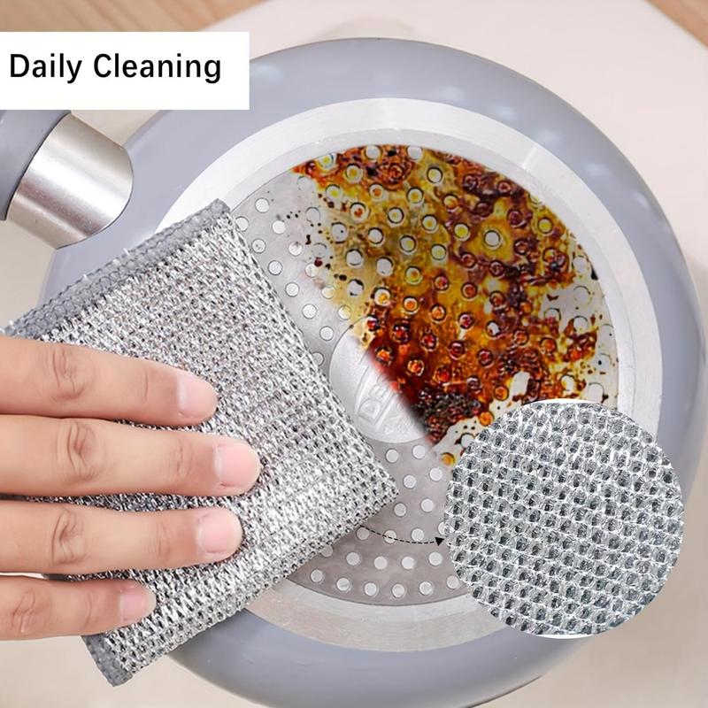 Kitchen Cleaning Cloth (20pcs), Double-deck Polyester Fiber, Non-stick Quick-dry Mesh Scrubber, Easy To Clean & Reusable Cleaning Cloth for Pots & Stovetops