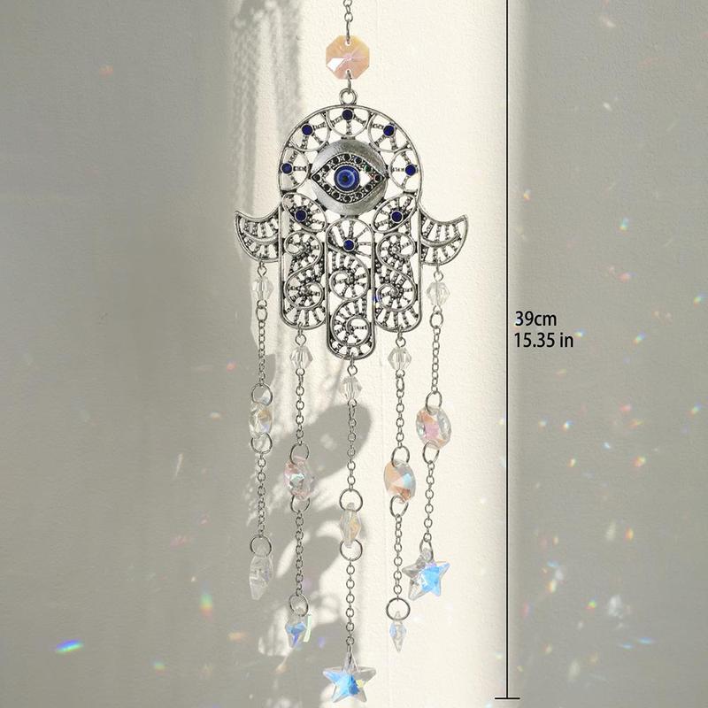 Eye Artificial Crystal Suncatcher, 1 Count Sweet Furniture, Window Hanging Ornaments, Wall Hanging Decoration for Indoor and Outdoor, Summer Home Decoration