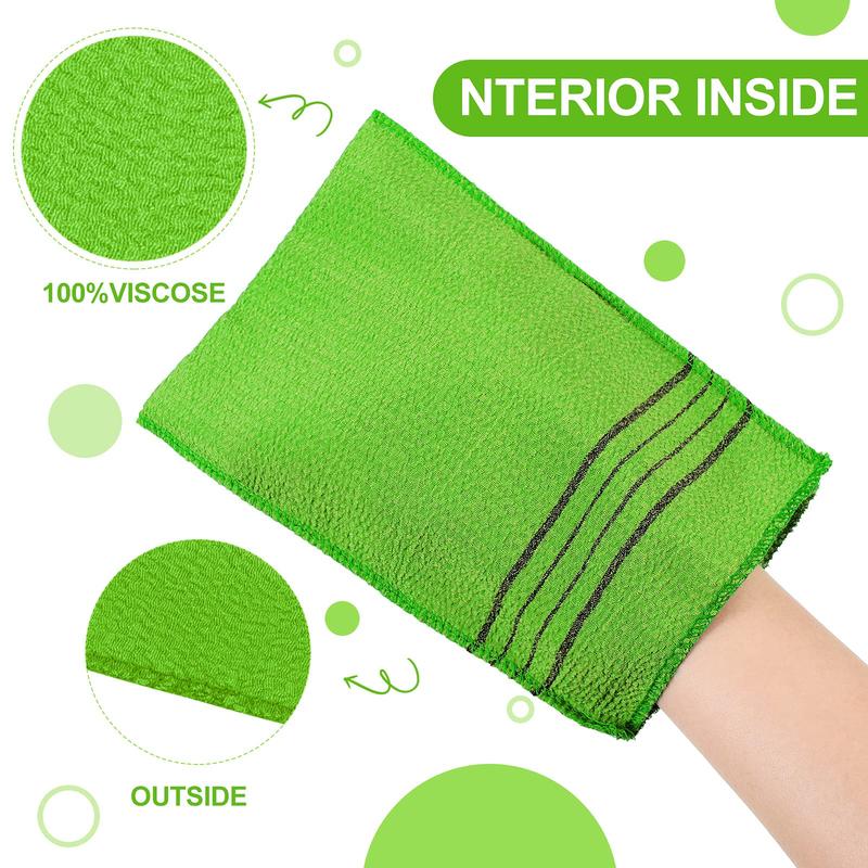 12 Pieces Korean Exfoliating Mitt Exfoliating Cloth Towel Korean Style Body Scrub Korean Style Scrubbing Cloth Bath Body Exfoliating Scrub Towel(Yellow, Green, Blue, Pink, Small)