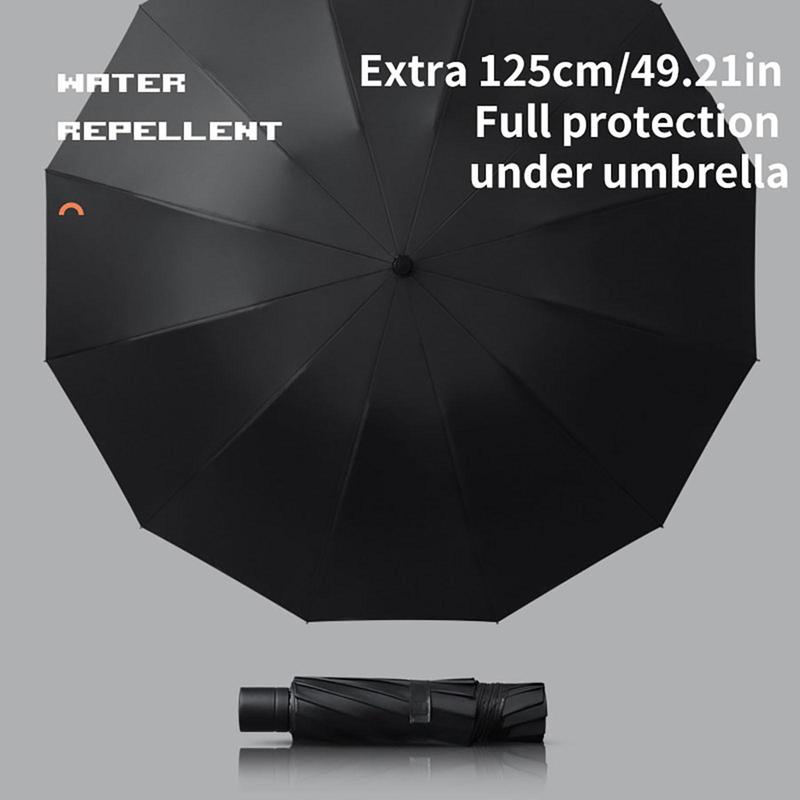 Large Solid Color Folding Umbrella, 1 Count Manual Umbrella with Storage Bag, Durable Compact Umbrella for Men & Women & Family