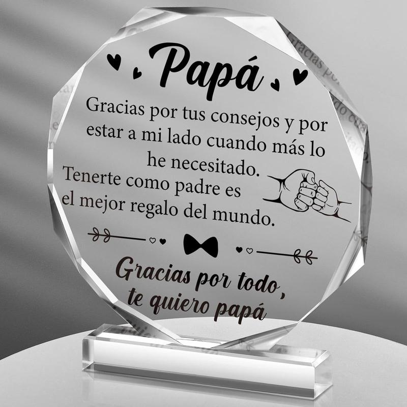 Dad Gift Acrylic Dads Plaque Gifts Grateful Birthday Gifts for Dad Acrylic Best Dad Sign Appreciation Acrylic Sign, 4.72 x 5.11 x 0.59 Inch (Papa)