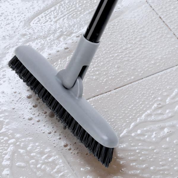 Grout Brush with Long Handle, 49'' Tile Cleaner Tool for Shower, Bathroom Floors Scrubber for Grout Cleaning