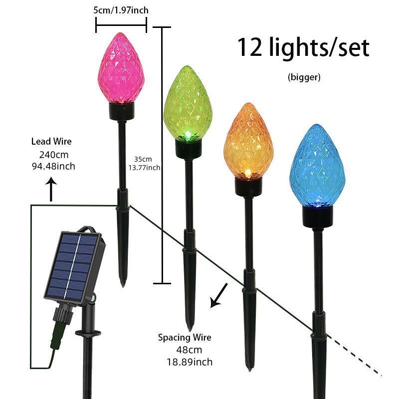 Solar Powered Christmas Light, 12pcs set Creative Ground Decorative Bubble Light, Outdoor Holiday Decoration Light, Garden Decoration, Home Decor