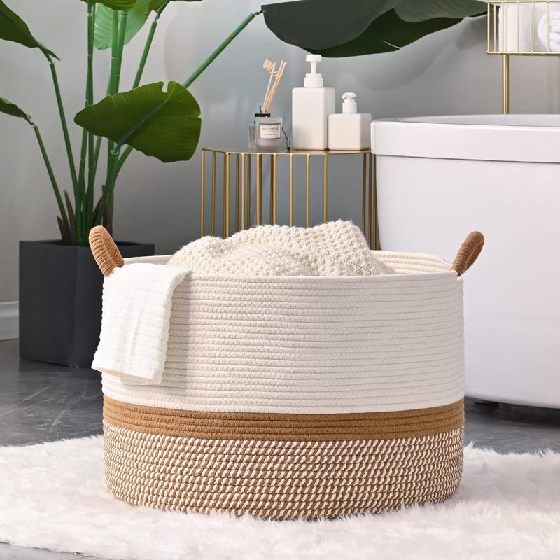 KAKAMAY Large Blanket Basket (20