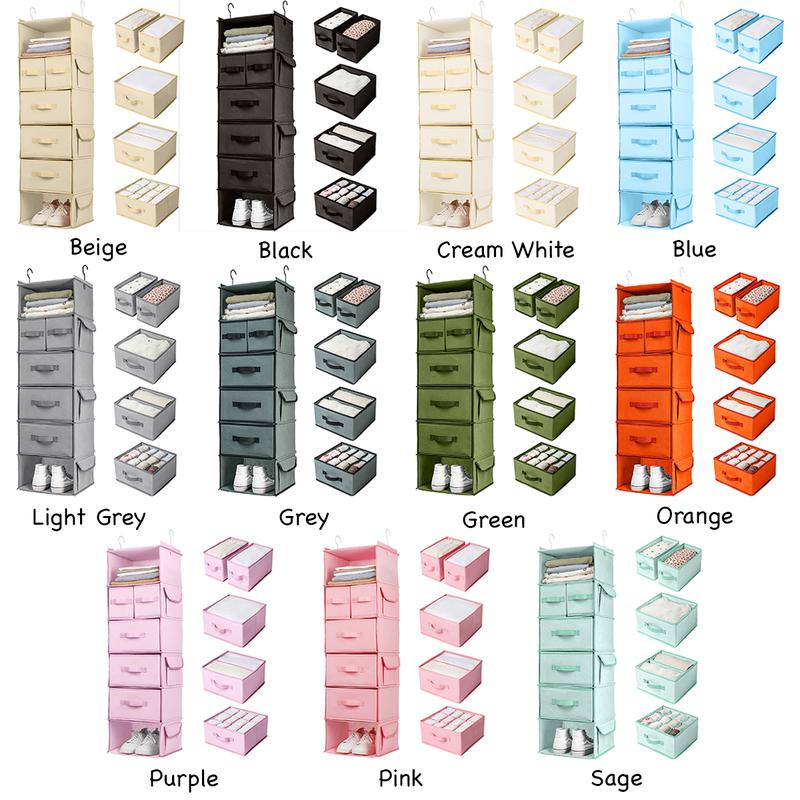 SMIRLY Hanging Closet Storage Organizer 6-Tier Separable Hanging Shelf with Drawers