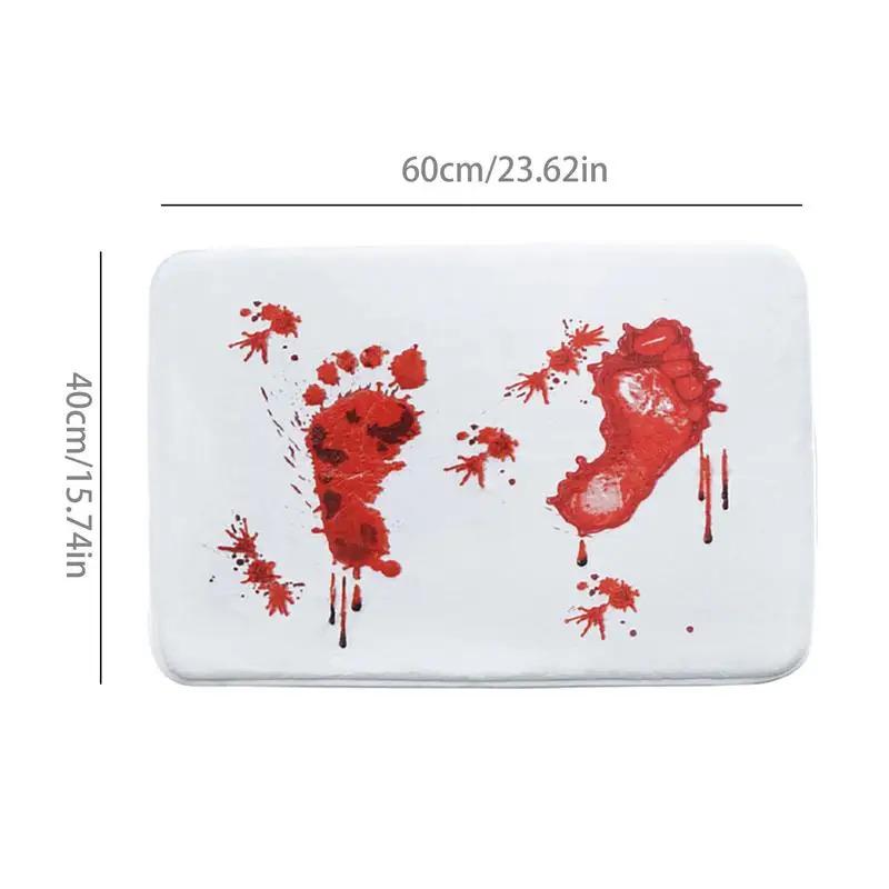 Halloween Blood Bathroom Carpet Quick Drying Footprints Halloween Decor Floor Back With Anti-Slip Bottom Shower Mat Bloody