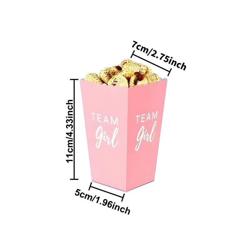 Gender Reveal Paper Popcorn Boxes, 20pcs set Mini Popcorn Candy Favor Treat Boxes, Team Boy Girl Paper Popcorn Boxes for Baby Shower Gender Reveal Party