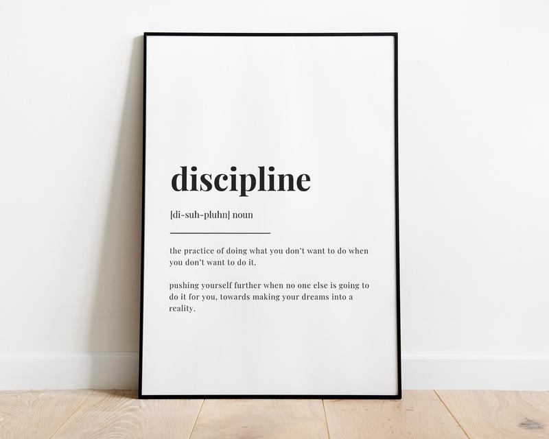 Discipline Definition Poster Prints No Framed, Gifts For His Her, Wall Art Decor, Wall Art Home Decor, Poster For Room