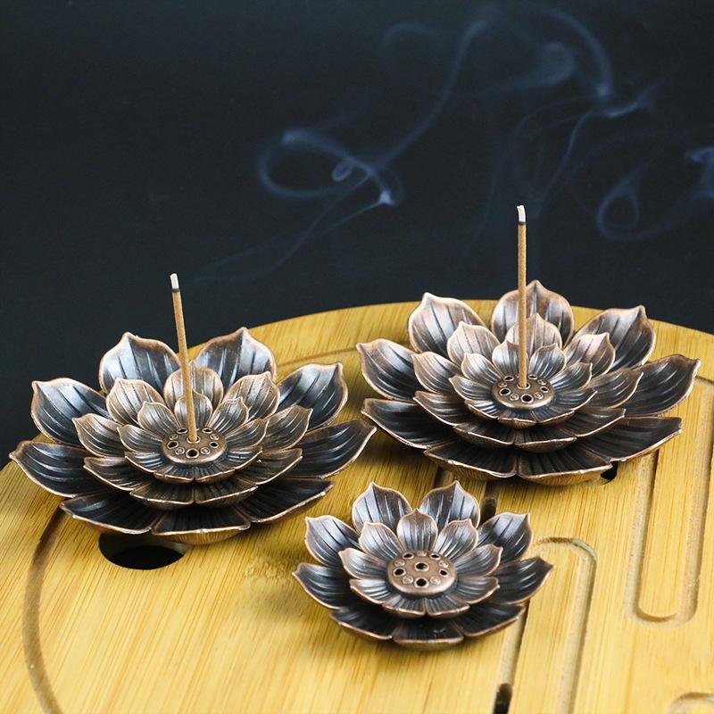 Lotus Design Incense Holder, 1 Count Creative Desktop Ash Catcher Incense Holder, Home Decor for Meditation Yoga Relaxation