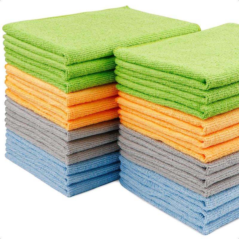 Microfiber Cleaning Cloth for Car-24PK, Premium Car Microfiber Towels, Soft & Absorbent Cleaning Cloth, Wash Cloth for House, Kitchen, Car (12in.x16in)