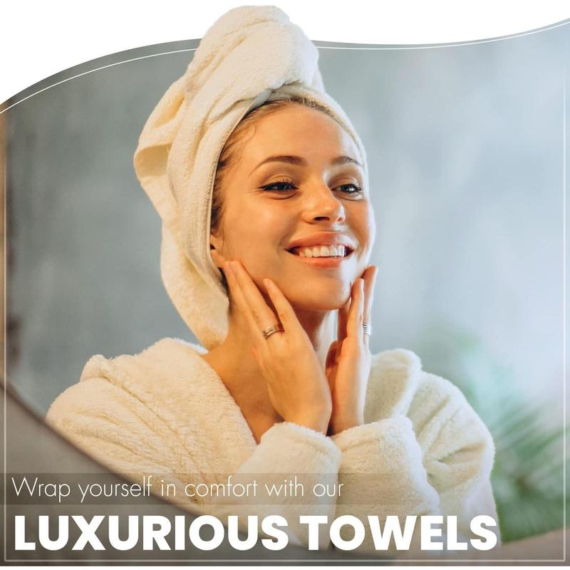 Collection 6-Pack Bath Towels - Lightweight - Extra Absorbent - 100% Cotton - Shower towels (Multi, 27 inchesx54 inches)