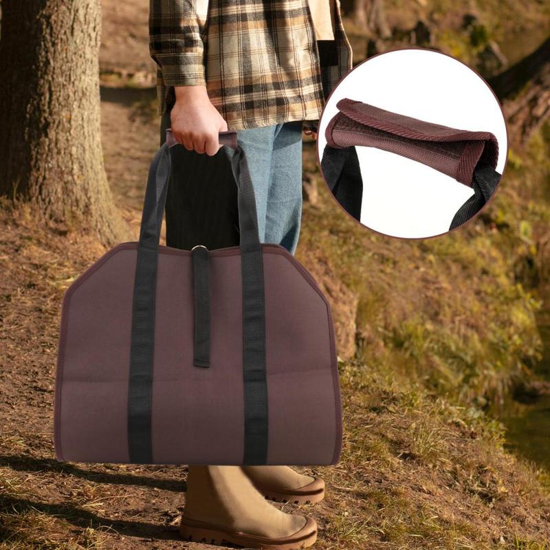 Firewood Bag Carrier, Extra Large Wood Bag for Firewood,Water Resistant Carrying Bag with Padded Handles & A Handy Side Pocket-39x18for Home Organiser