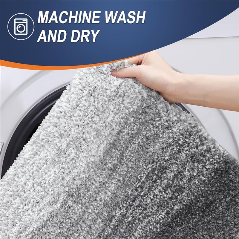 Bathroom Rugs Mat 30x20, Extra Soft and Absorbent Microfiber Bath Rugs, Non-Slip Plush Shaggy Bath Carpet, Machine Wash Dry, Bath Mat for Bathroom Floor, Tub and Shower, Grey