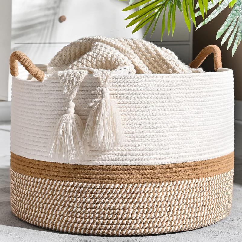 KAKAMAY Large Blanket Basket (20