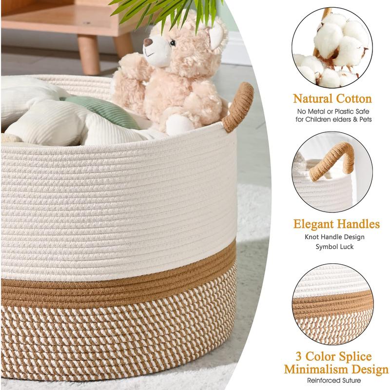 KAKAMAY Large Blanket Basket (20