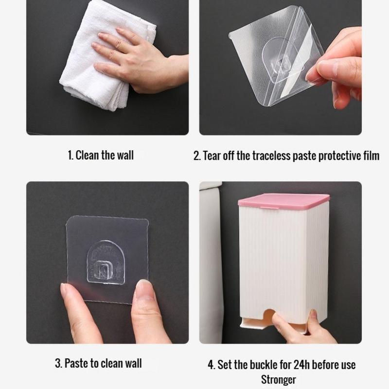 Wall Mounted Storage Box, 1 Count Punch Free Self Adhesive Sanitary Napkin Storage Box, Dustproof Storage Box for Bathroom, Home Organizer