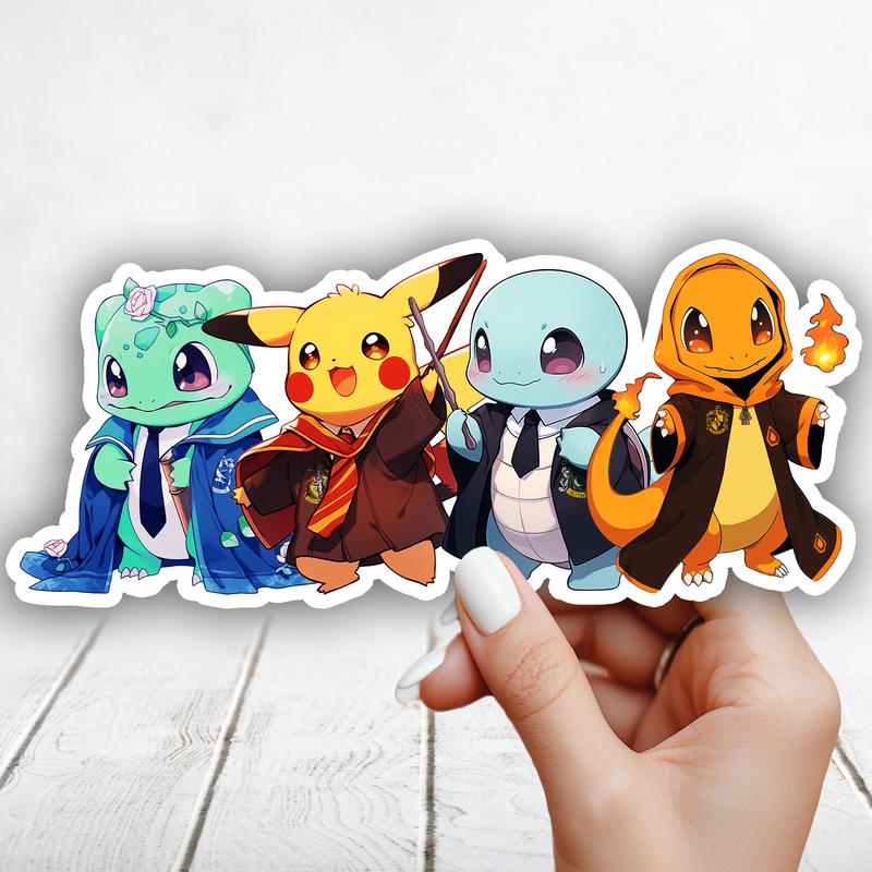 Harry Potter Starter Pokemon Gen 1 Sticker! - Pikachu, Charmander, Squirtle, Bulbasaur