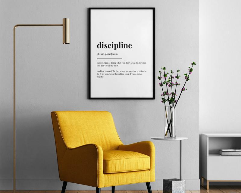 Discipline Definition Poster Prints No Framed, Gifts For His Her, Wall Art Decor, Wall Art Home Decor, Poster For Room