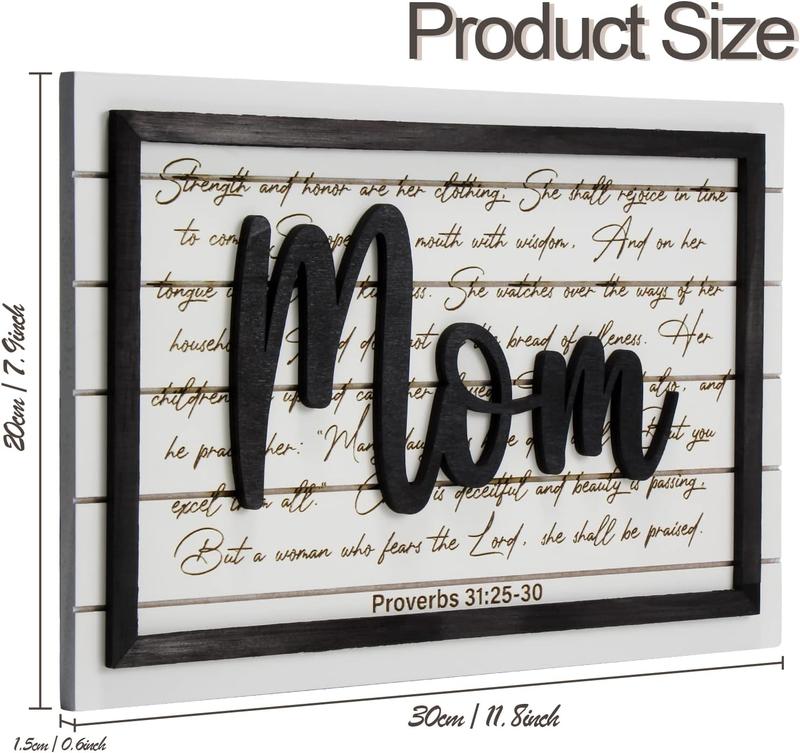 Gifts for Mom - Mom Gifts from Daughter Son, Birthday Gifts for Mom, Christmas Gifts, Mothers Day Gifts,  Gifts for Mom, Religious Gifts for Women, Wooden Decorative Plaque, Proverbs 31:25-30