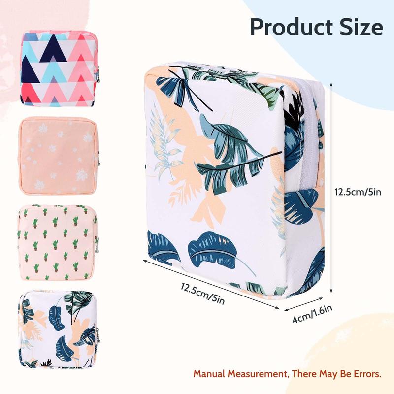 4 Count Sanitary Napkins Storage Bag Portable Period Bag Period Pouch with Zipper Period Bags for Teen Girls Women Organiser