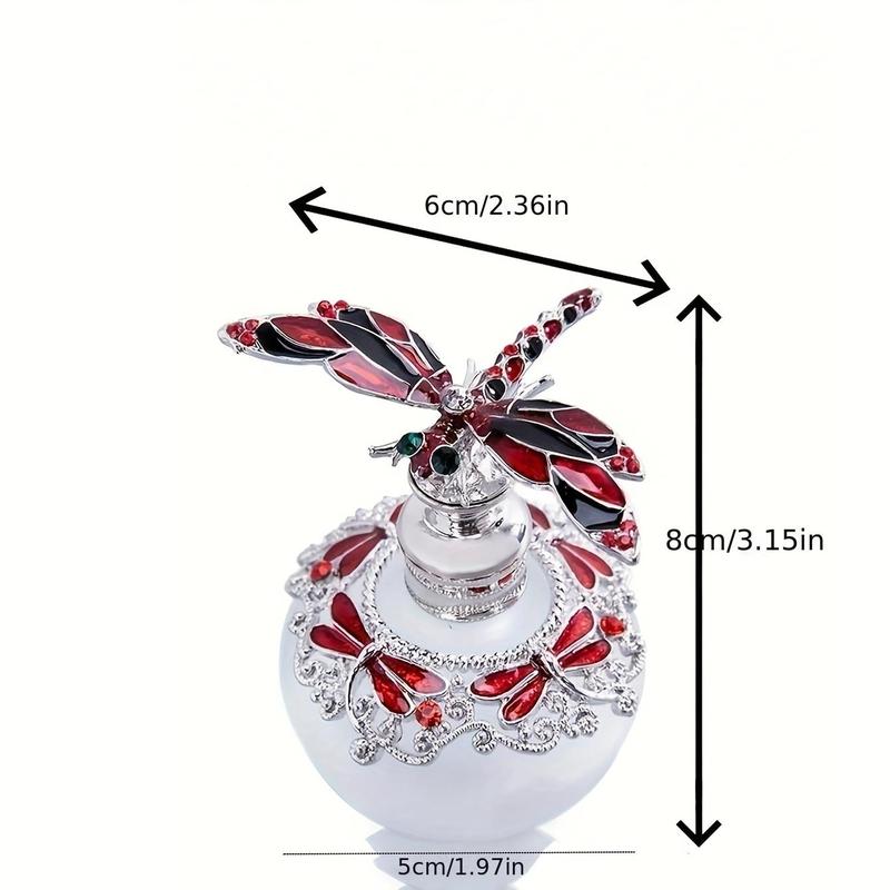 Dragonfly Design Perfume Dispensing Bottle, 1 Count Portable Glass Perfume Bottle, Exquisite Perfume Container For Home & Travel