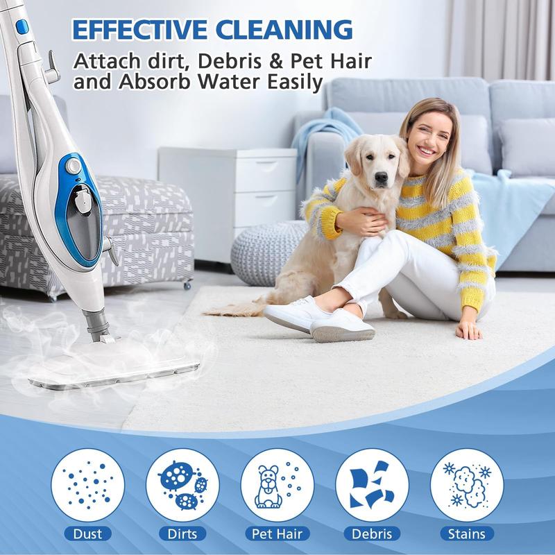 6 Pack Replacement Steam Mop Pads Compatible for PurSteam ThermaPro 10-in-1