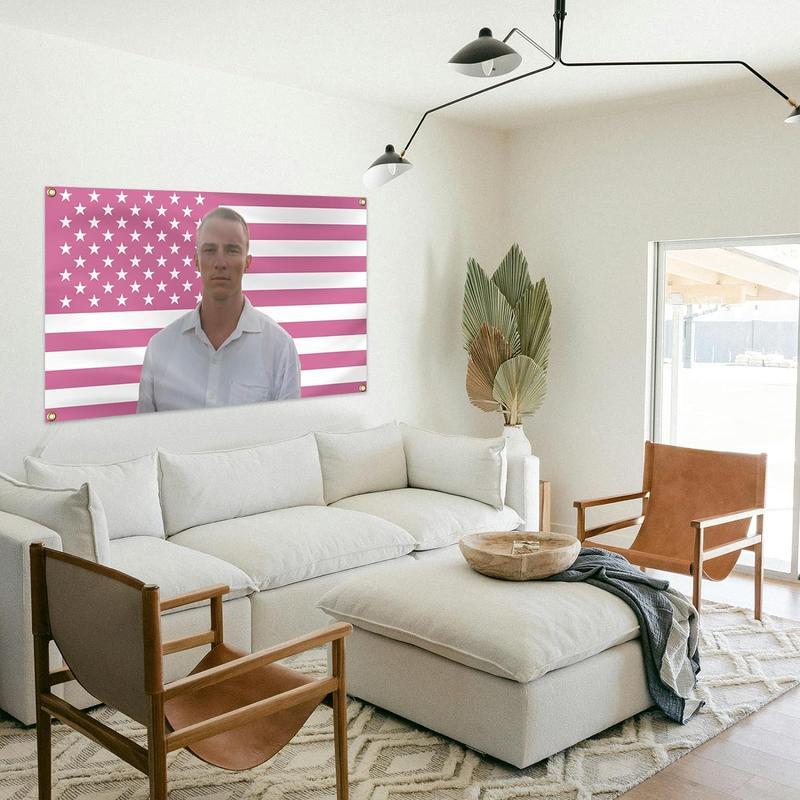 Drew Pink American Starkey Tapestry 3x5 Feet Flag Wall Hanging College Dorm Wall Decor Room Flags Wall Art Poster Home Decor for Bedroom Living Room Print Decoration