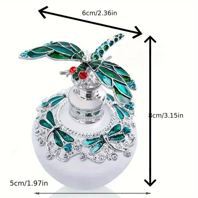 Dragonfly Design Perfume Dispensing Bottle, 1 Count Portable Glass Perfume Bottle, Exquisite Perfume Container For Home & Travel