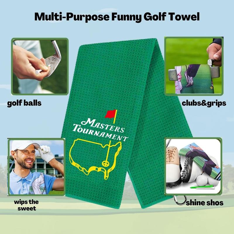 Funny Golf Towel, Funny Golf Towel for Golf Bags with Clip, Golf Gift for Men Husband Boyfriend Dad, Birthday, Cristmas Gifts for Golf Fan - Masters Tournament