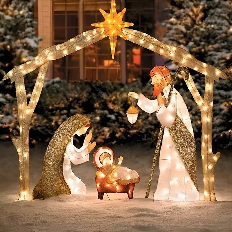 Outdoor Christmas Decorations Lighted Outdoor Nativity Set For Yard Jesus Nativity Scene Christmas Decorations Outside Photo Ornaments