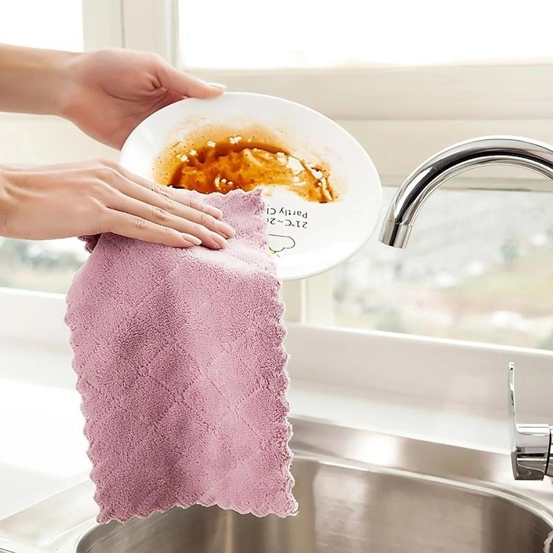 Random Color Dish Cleaning Cloth, 10pcs Kitchen Cleaning Cloth, Kitchen Gadgets Sink Cleaning Rag, Household Cleaning Gadgets, Kitchen Accessories