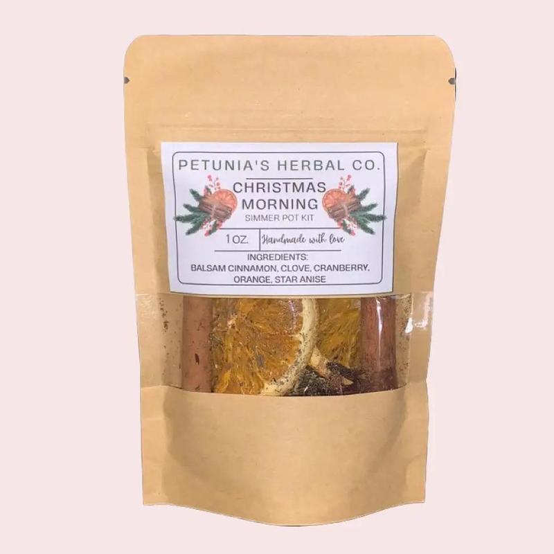 Christmas Morning Simmer Pot Mix | Herbal Simmer Pot Kit | Organic Stovetop Potpourri | Christmas Gift, Gift Ideas | Non-Toxic Aroma | Room Freshener