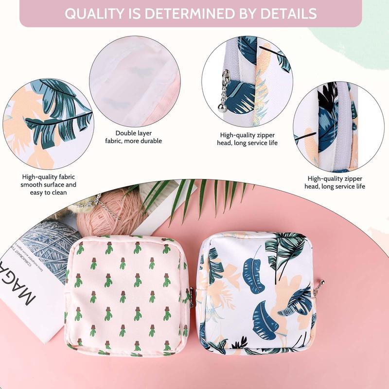 4 Count Sanitary Napkins Storage Bag Portable Period Bag Period Pouch with Zipper Period Bags for Teen Girls Women Organiser