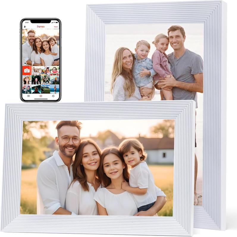 32GB Frameo Digital Frame WiFi Digital Picture Frames Load from Phone,Frameo 10.1 inch Smart WiFi Digital Photo Frame,1280x800 HD IPS LCDTouch Screen,Electronic Picture Frame Auto-Rotate-White