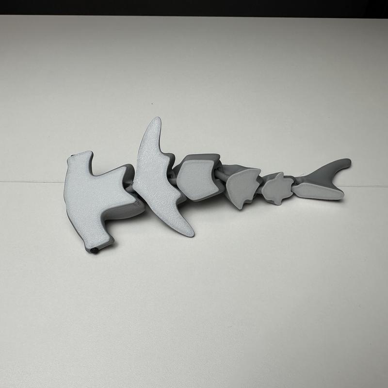 3-D Printed articulating Hammerhead 7 inches Decor Nature