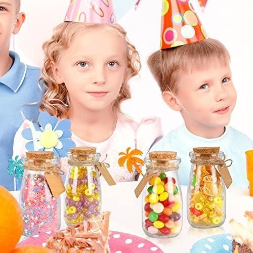 12 Count  3.4oz Small Glass Jars with Lids, 100ml Candy Jars Potion Bottles with Cork, Mini Jars Set for Party Wedding Favors Halloween Décor