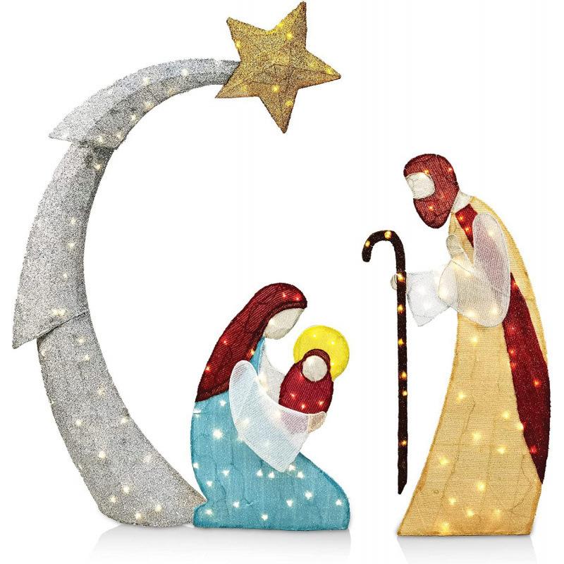 Outdoor Christmas Decorations Lighted Outdoor Nativity Set For Yard Jesus Nativity Scene Christmas Decorations Outside Photo Ornaments