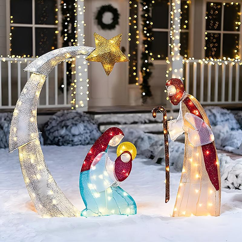 Outdoor Christmas Decorations Lighted Outdoor Nativity Set For Yard Jesus Nativity Scene Christmas Decorations Outside Photo Ornaments