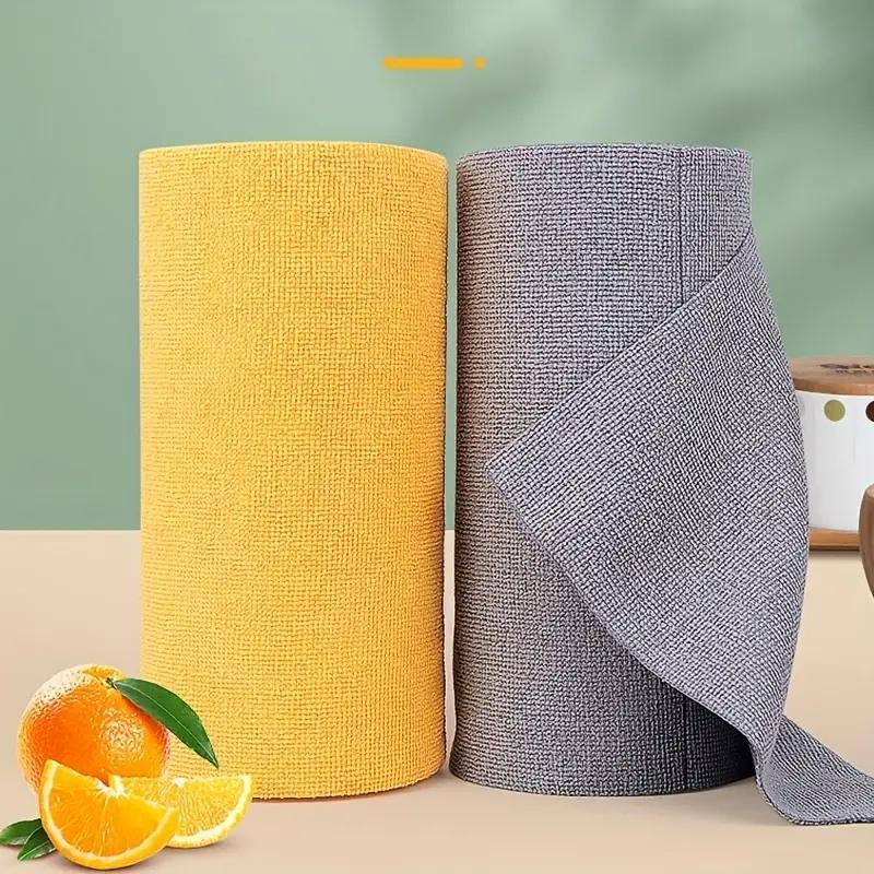 Reusable Kitchen Cleaning Cloth (1 Roll), Thickened Absorbent Cleaning Cloth, Household Cleaning Supplies for Kitchen Bathroom