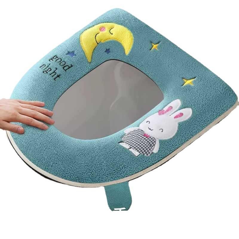 Toilet Seat Cushion Household Thickened Pedestal Ring Waterproof Toilet Mat Four Seasons Universal New Toilet Seat Cover Cushion Spring and Summer Plush