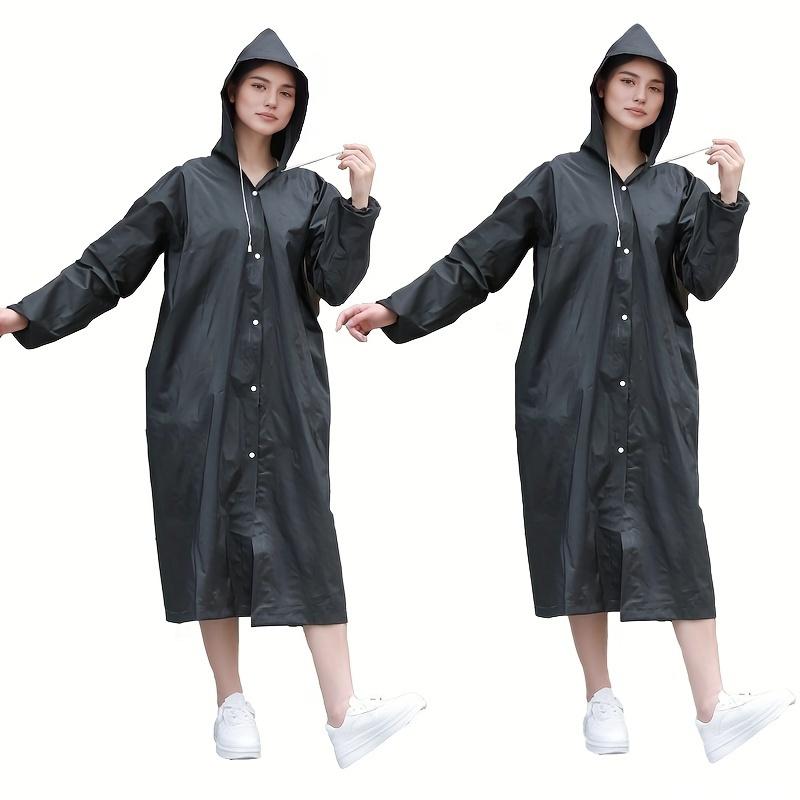 Adult Waterproof Long Raincoat with Hood-Suitable for Hiking, Fishing and Climbing