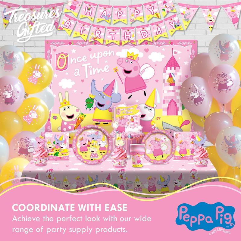 Princess Peppa Pig Party Supplies Tableware Classic Set for 24 Guests