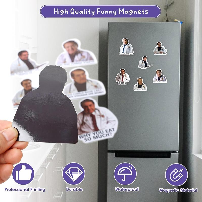 6 Pcs Doctor Phrase Magnets, Cute Meme Quote Funny Fridge Magnets for Home Kitchen Office, Adults Inspirational Refrigerator Magnets for Diet Control