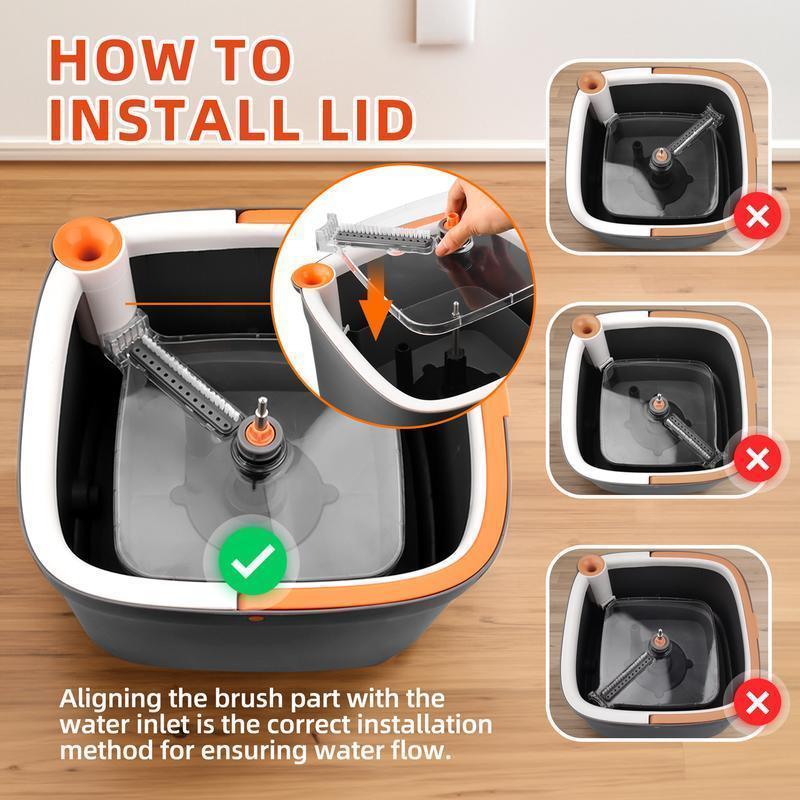 Spin Mop and Bucket with Self Separation Dirty and Clean Water System, Self Wringing 360° Rotating Clean Mop-Head and Bucket Set for Hardwood Tile Marble Floor