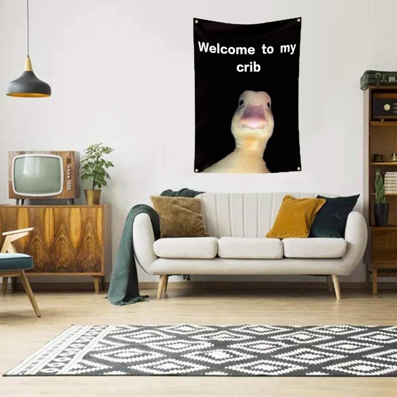 Welcome To My Crib Letter & Animal Pattern Wall Hanging Banner, Wall Art Decoration, Wall Decor for Home Living Room Bedroom