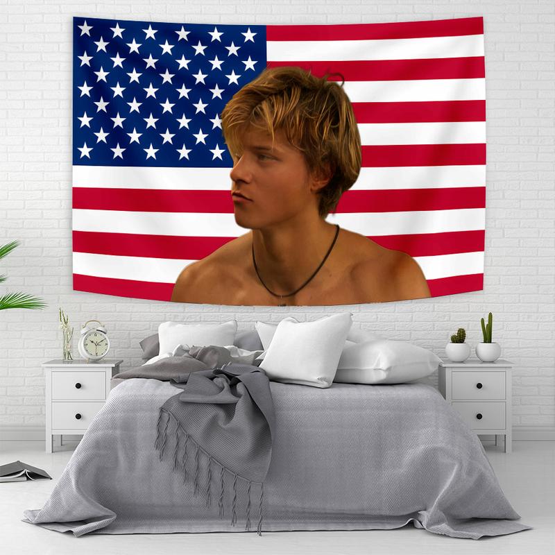 JJ Outerbanks Tapestry JJ Maybank American Flag Aesthetic Bedroom Decoration Obx Outer Banks Tapestrys macrame wall hanging