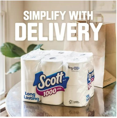 Scott 1000 Toilet Paper, 36 Rolls, 1,000 Sheets per Roll