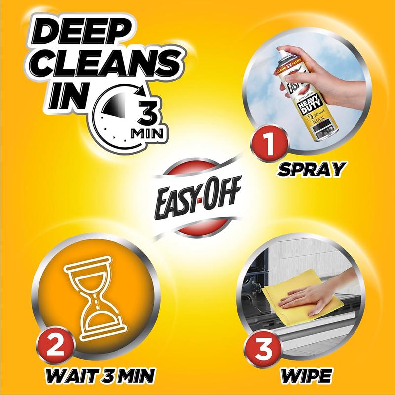 Easy-Off Heavy Duty Oven Cleaner Spray, Regular Scent, Removes Grease, 14.5 ounce (Pack Of 2)