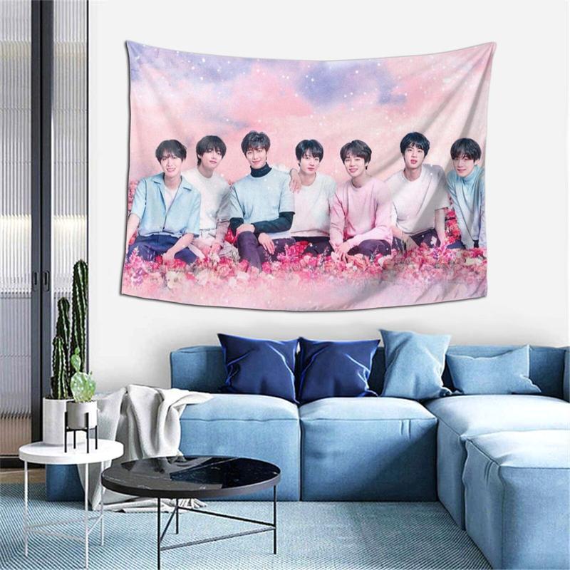 K-Pop BTS Tapestry, Aesthetic Tapestries Wall Hanging for Bedroom Living Room College Dorm Decor